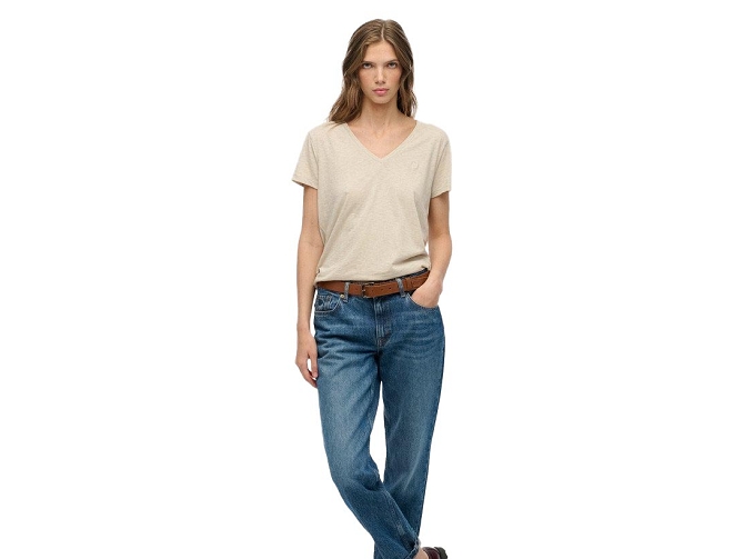 tee shirt - MANCHE COURTE - vetement femme - Coton - Beige - Superdry5919707_3