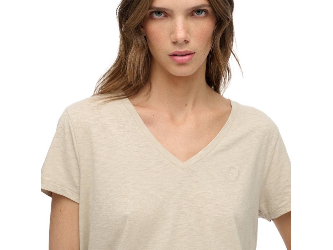 tee shirt - MANCHE COURTE - vetement femme - Coton - Beige - Superdry5919707_4