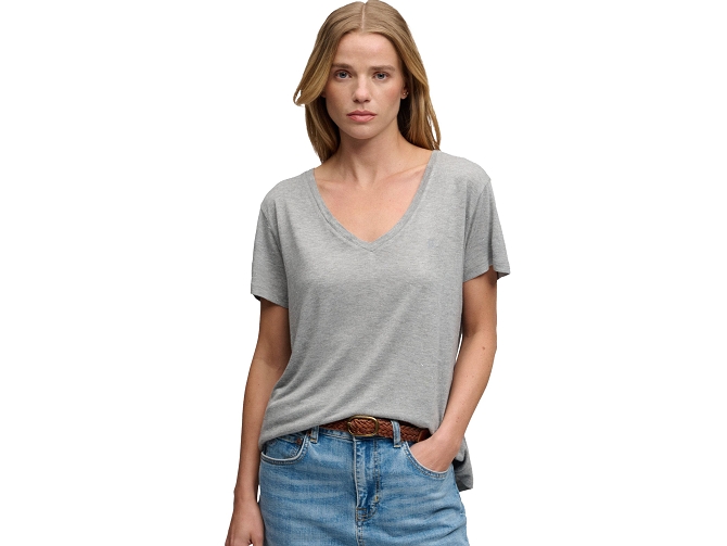 tee shirt - MANCHE COURTE - vetement femme - Coton - Gris - Superdry5919708_2