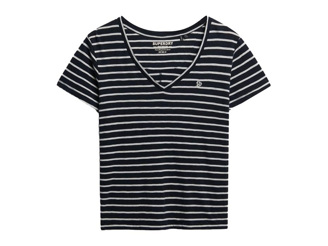 tee shirt - MANCHE COURTE - vetement femme - Coton - Rayée - Superdry