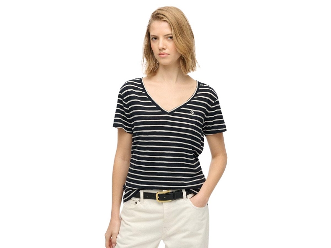 tee shirt - MANCHE COURTE - vetement femme - Coton - Rayée - Superdry5919710_3
