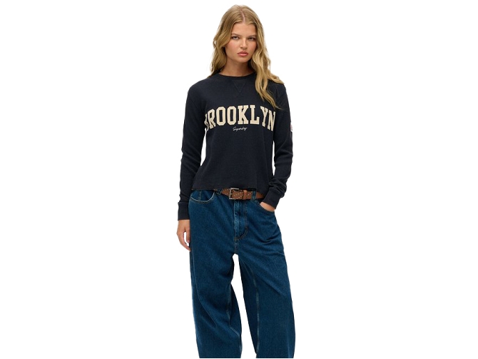 sweat - SANS CAPUCHE - vetement femme - Coton - Bleu Marine - Superdry5919802_4