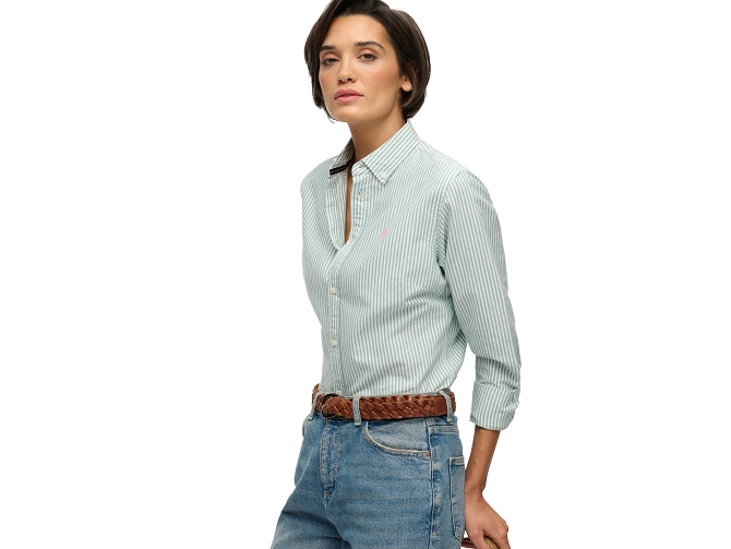 chemise - MANCHE LONGUE - vetement femme - Coton - Vert - Superdry5920101_2