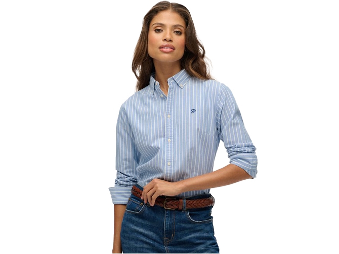 chemise - MANCHE LONGUE - vetement femme - Coton - Bleu - Superdry5920102_2