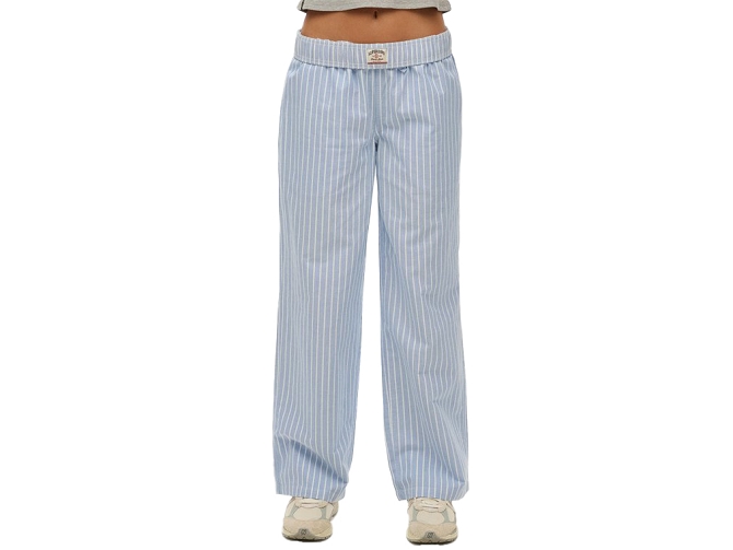 pantalon - DROIT - vetement femme - Coton - Bleu - Superdry5920201_2