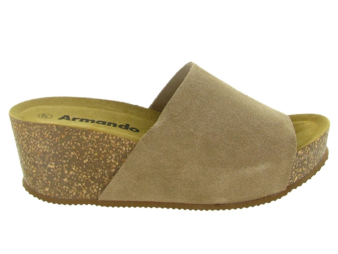 sandales et nu pieds - Mule Sabot - femme - Cuir - Camel - Armando5924501_2