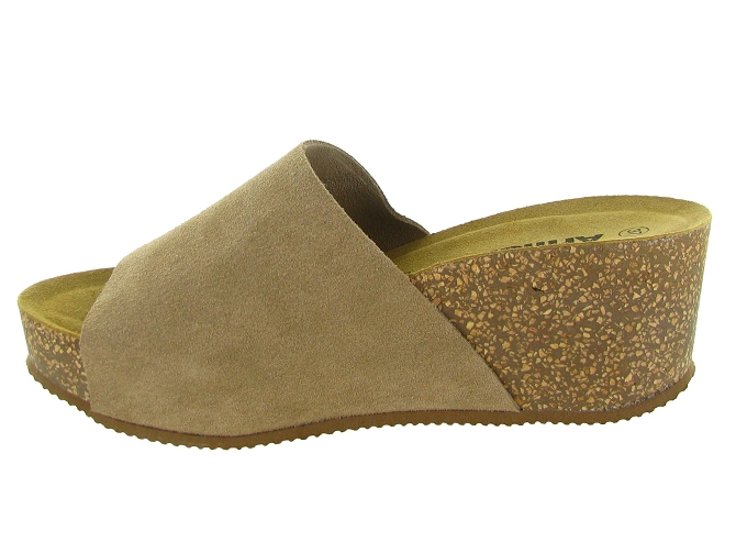 sandales et nu pieds - Mule Sabot - femme - Cuir - Camel - Armando5924501_4