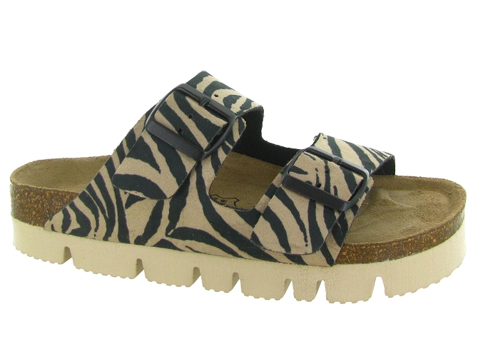 sandales et nu pieds - Mule Sabot - femme - Fourrure - Zèbre - Armando