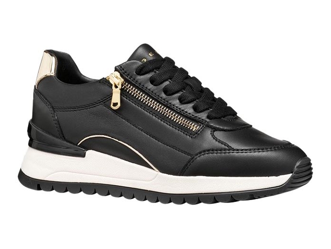 baskets et sneakers - Confort - femme - Cuir - Noir - Geox