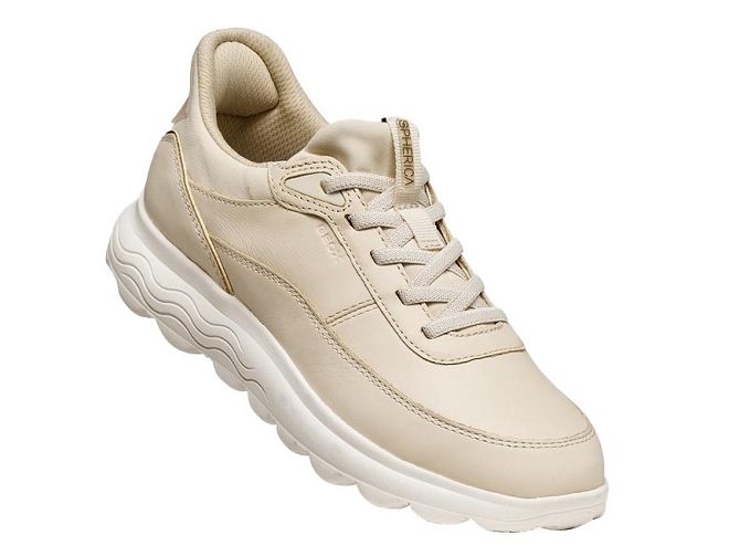 baskets et sneakers - Confort - femme - Cuir - Beige - Geox5945501_3
