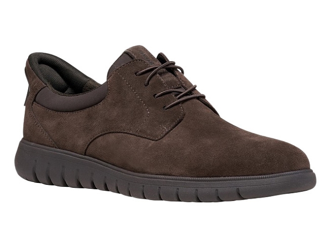 chaussures a lacets - Confort et décontracté - homme - Nubuck - Marron - Geox