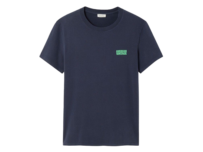 tee shirt - MANCHE COURTE - vetement homme - Coton - Bleu Marine - American vintage