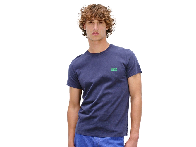 tee shirt - MANCHE COURTE - vetement homme - Coton - Bleu Marine - American vintage5950006_2