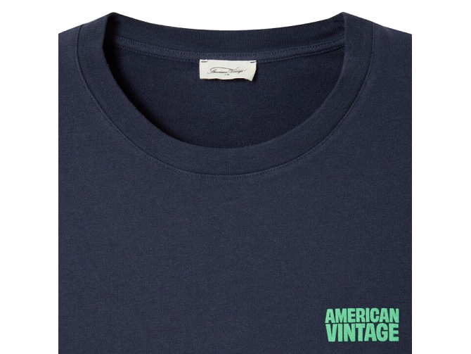 tee shirt - MANCHE COURTE - vetement homme - Coton - Bleu Marine - American vintage5950006_4