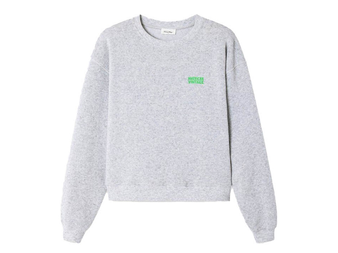 sweat - SANS CAPUCHE - vetement femme - Coton - Gris - American vintage