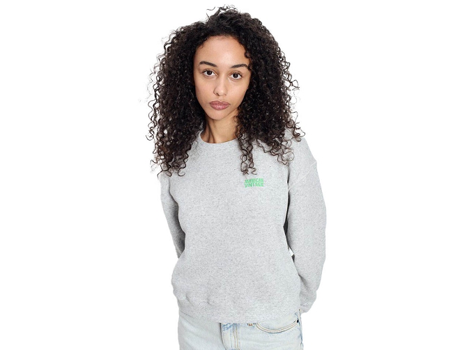 sweat - SANS CAPUCHE - vetement femme - Coton - Gris - American vintage5951801_2