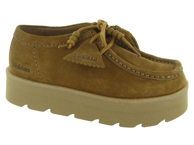 chaussures a lacets - Derby - femme - Nubuck - Marron - Clarks
