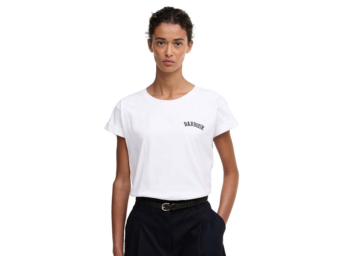 tee shirt - MC - vetement femme - Coton - Blanc - Barbour