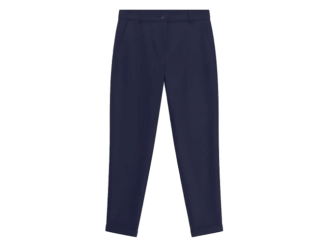 pantalon - DROIT - vetement femme - Coton - Bleu Marine - Imperial fashion