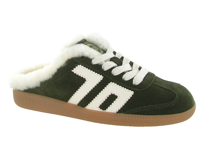 baskets et sneakers - Tendance - femme - Cuir - Kaki - Back70