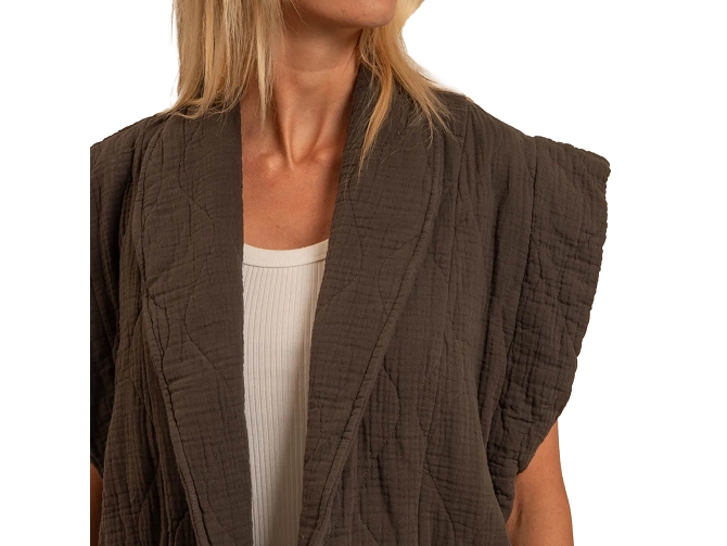 veste - SANS MANCHE - vetement femme - Coton - Chocolat - Aokyanos5990201_4