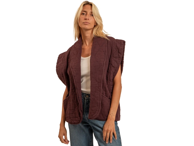 veste - SANS MANCHE - vetement femme - Coton - Bordeaux - Aokyanos