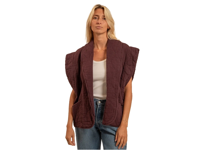 veste - SANS MANCHE - vetement femme - Coton - Bordeaux - Aokyanos5990202_4