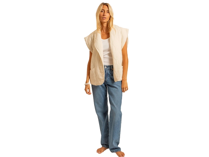 veste - SANS MANCHE - vetement femme - Coton - Crème - Aokyanos5990203_3