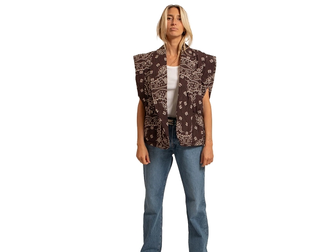 veste - SANS MANCHE - vetement femme - Coton - Chocolat - Aokyanos5990301_5