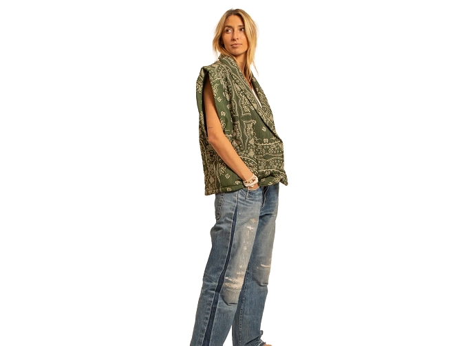 veste - SANS MANCHE - vetement femme - Coton - Kaki - Aokyanos5990302_2