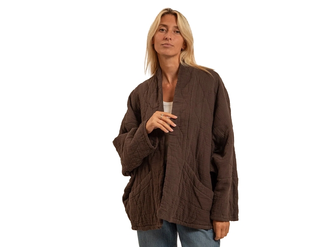 veste -   - vetement femme - Coton - Chocolat - Aokyanos