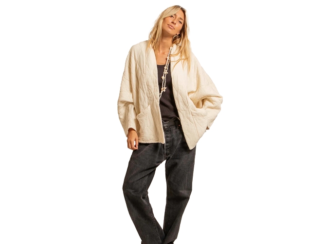 veste -   - vetement femme - Coton - Crème - Aokyanos