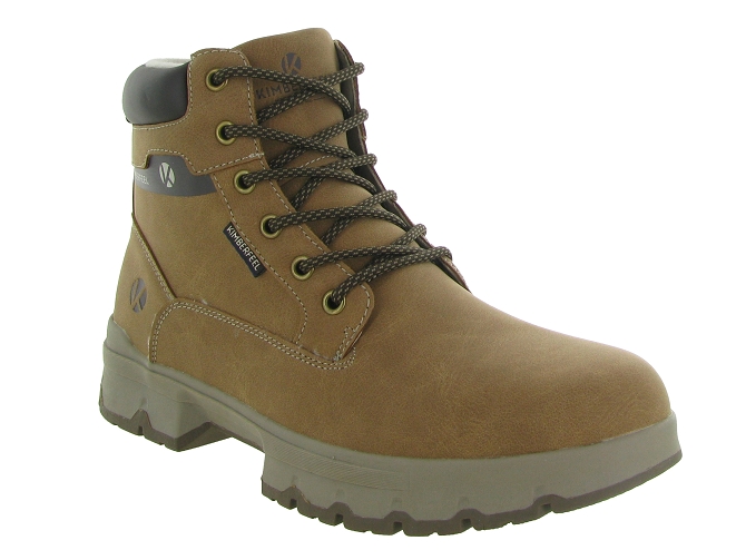 chaussures a lacets - Confort et décontracté - homme - Synthétique - Camel - Kimberfeel