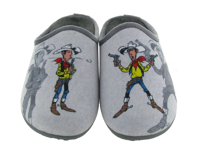 La maison de l espadrille chaussons et pantoufles l11 lucky luke gris
