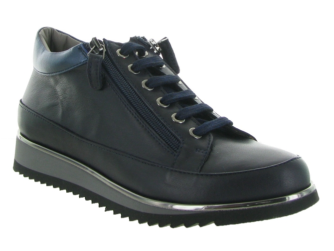 chaussures a lacets - Lacets détente - femme - Cuir - Bleu Marine - Xsa