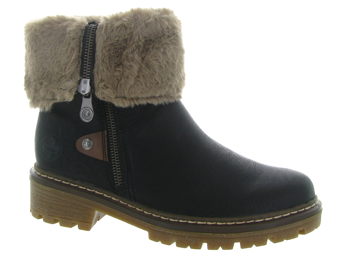 apres ski bottes fourrees - Chaussure neige - femme - Synthétique - Bleu Marine - Rieker