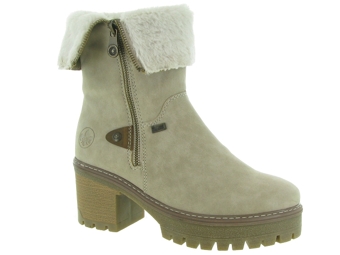 apres ski bottes fourrees - Chaussure neige - femme - Synthétique - Beige - Rieker