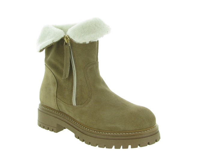 apres ski bottes fourrees - Botte de neige - femme - Cuir - Beige - Armando6324501_6