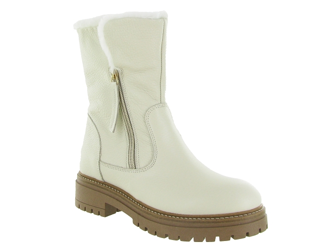 apres ski bottes fourrees - Botte de neige - femme - Cuir - Blanc - Armando