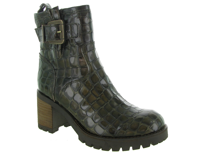 bottines et boots - Motardes - femme - Cuir - Bronze - Minka design