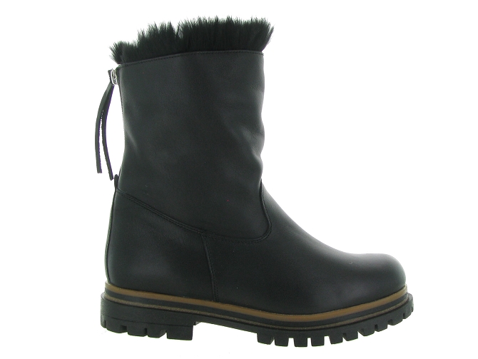 apres ski bottes fourrees - Chaussure neige - femme - Cuir - Noir - La thuile6330301_2