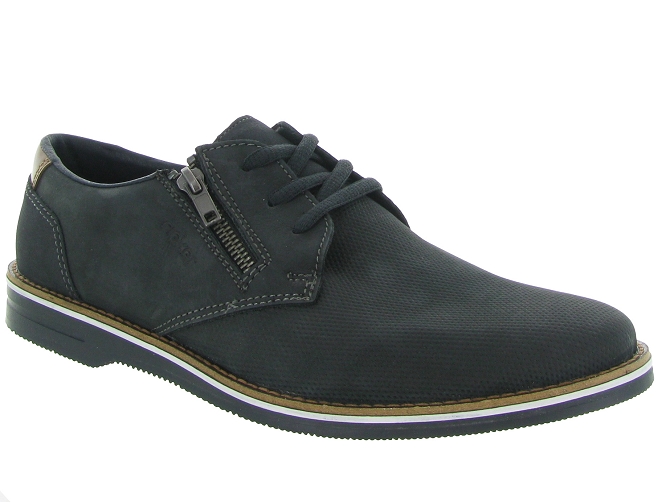 chaussures a lacets - Cérémonie - homme - Cuir - Bleu Marine - Rieker