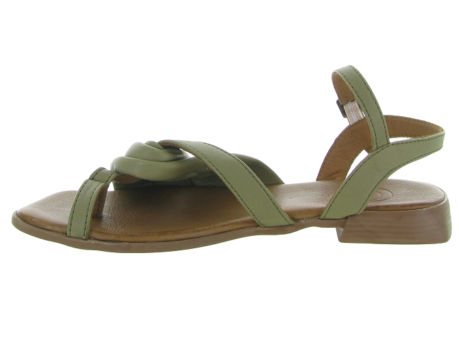 sandales et nu pieds - Casual - femme - Cuir - Kaki - Lune et lautre6351501_4