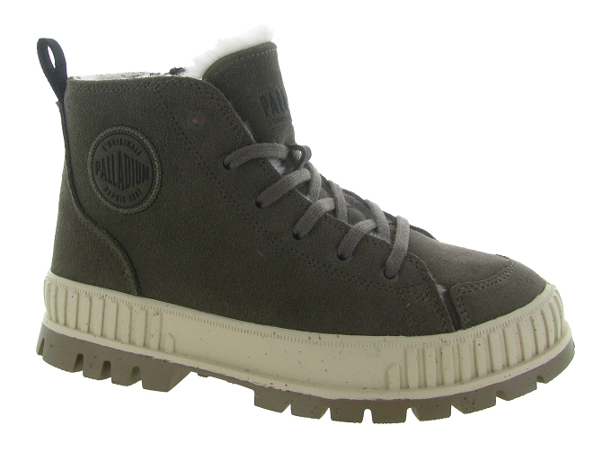 bottines et boots - Casual - femme - Cuir - Kaki - Palladium