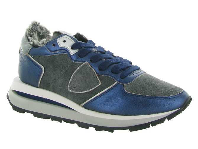 baskets et sneakers - Tendance - femme - Cuir - Bleu - Philippe model