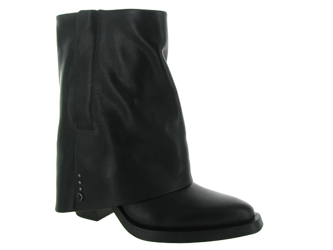 bottines et boots - Motardes - femme - Cuir - Noir - Ash italia