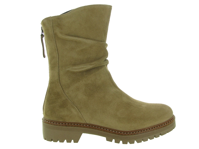 bottines et boots - Motardes - femme - Nubuck - Beige - Reqins6722001_2