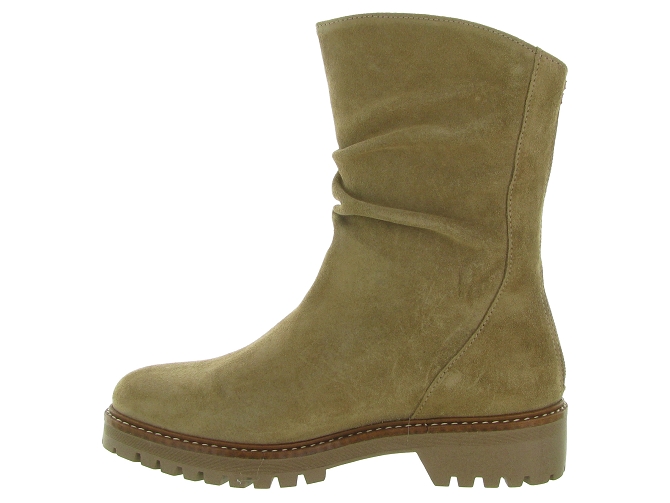 bottines et boots - Motardes - femme - Nubuck - Beige - Reqins6722001_4