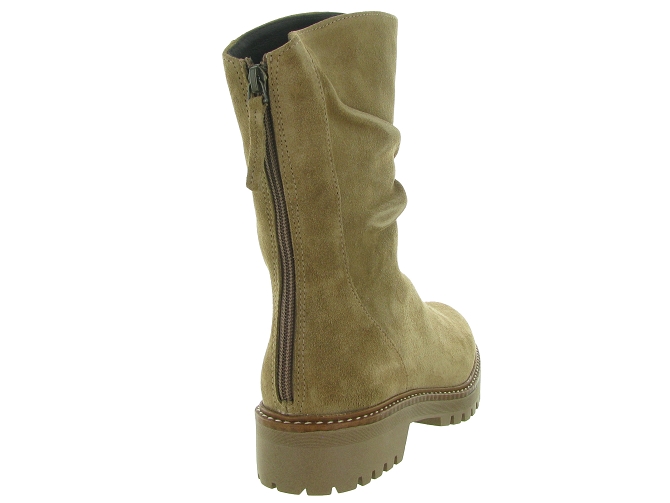 bottines et boots - Motardes - femme - Nubuck - Beige - Reqins6722001_5