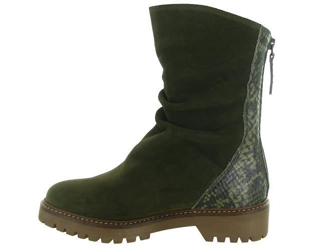 bottines et boots - Motardes - femme - Nubuck - Kaki - Reqins6722003_4